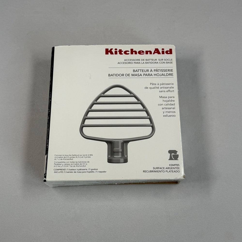 KitchenAid Pastry Beater Silver Coated KSMPB5 4.5 & 5 Qt Stand Mixer